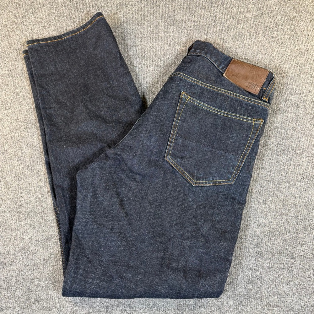 Spoke London Mens Indigo Denim Jeans Build C Waist 32 Selvedge Dark Wash FA10719